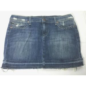 Joe's Jeans Denim Mini Skirt Distressed Stretch 29